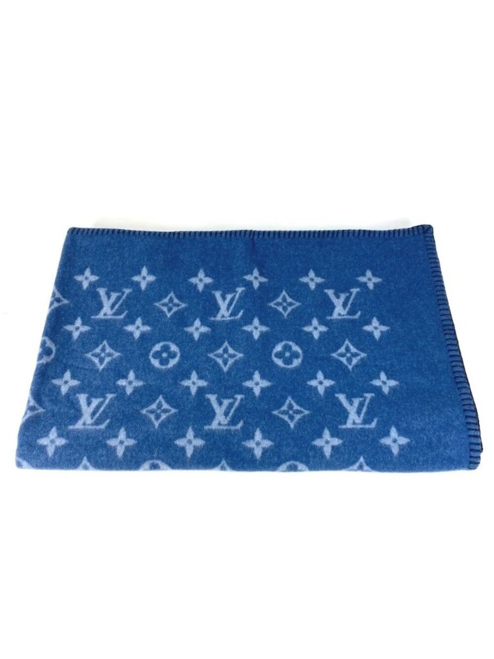 Louis Vuitton Logo Wool Blue Shoulder
